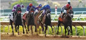  ?? BENOIT PHOTO ?? Weston (second from right) powers to victory in last year’s Best Pal Stakes at Del Mar.