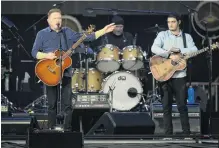  ?? PHOTO: CRAIG BAXTER ?? Passing the torch . . . Don Henley introduces Deacon Frey, son of late Eagles band member Glenn Frey.