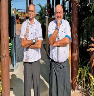  ?? CLUB WYNDHAM ?? Club Wyndham Denarau Island newly appointed Food and Beverage director Amlesh Kumar (left), and executive chef Georges Najm. Photo:
