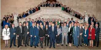  ?? GETTY IMAGES ?? UK Prime Minister Boris Johnson poses with newly-elected Conservati­ve MPs at the Houses of Parliament in London, England. Johnson welcomes 109 new Conservati­ve MPs to Parliament.