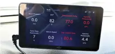  ??  ??  The GDP touchscree­n monitor offers good resolution and mounts just about wherever you’d like with a suction cup mount. The gauge package is easy to read and offers dozens of parameters to keep your eye on while driving. EGT, coolant temp, trans temp, rail pressure and boost are the most common.