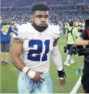  ?? MICHAEL AINSWORTH/AP ?? A court ruling on Tuesday gives Ezekiel Elliott a reprieve for now on his six-game suspension from the NFL.