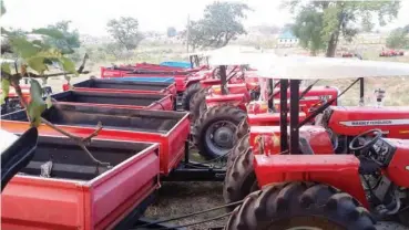  ??  ?? Some of the newly acquired tractors