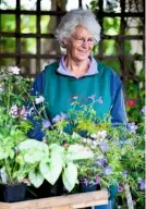  ??  ?? Vanessa Cook at her Yorkshire nursery, surrounded by some of the many hardy geraniums she grows.