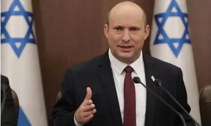  ?? ?? Defections have left Israel’s prime minister, Naftali Bennett, without a parliament­ary majority. Photograph: Abir Sultan/EPA