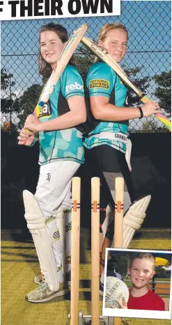  ?? Pictures: EVAN MORGAN ?? HIT OFF: Jessica O’connor, 12, and Taylah Rix, 14, are set for the first Heat Girls League. INSET: Brooke Morrish, 10.