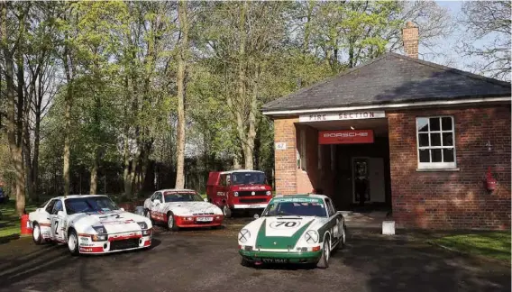  ??  ?? Above: A former airfield fire station may seem like an unlikely venue for a new Porsche Classic business, but it’s slap bang in the centre of the amazing Bicester Heritage facility