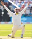  ??  ?? Nathan Lyon celebrates after taking a wicket at Lord’s.