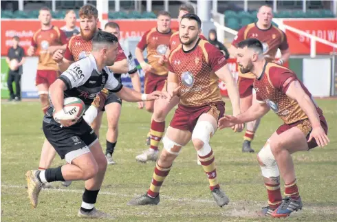  ??  ?? RGC were in fine form, scoring eight tries against Cross Keys at Eirias Park