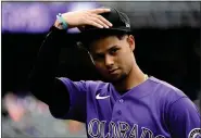  ?? ?? ANDY CROSS — THE DENVER POST Rockies shortstop Ezequiel Tovar before the game against the Giants at Coors Field on Sept. 22, 2022. Tovar made his big-league debut the next day.