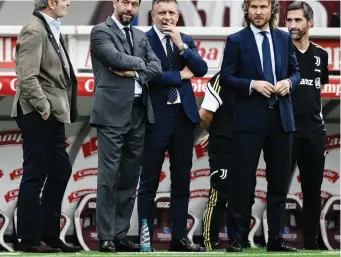  ?? GETTY IMAGES ?? Da sinistra: Maurizio Arrivabene, Andrea Agnelli, Federico Cherubini e Pavel Nedved