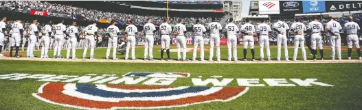  ?? Sarah Stier/getty images file ?? Baseball players are alone among pro athletes on this continent in refusing all attempts to have their salaries artificial­ly suppressed by a salary cap.