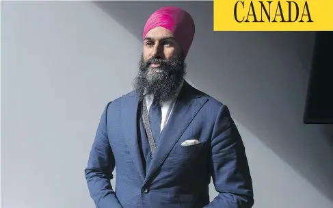  ?? JUSTIN TANG / THE CANADIAN PRESS ?? Federal NDP leadership candidate Jagmeet Singh may find Quebecers more hostile toward religious symbols, such as the turban or kirpan.