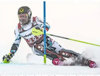  ??  ?? Fair: Nebel-Opfer Marcel Hirscher gibt zu, dass er Kristoffer­sen auch bei guter Sicht nicht besiegt hätte