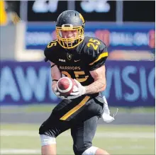  ?? DAVID BEBEE WATERLOO REGION RECORD FILE PHOTO ?? Receiver Tyler Ternowski and the Warriors visit Guelph Saturday for a playoff game that caps their comeback.