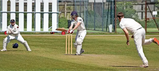  ?? Angus Matheson ?? Isaac Lea brings up his century for Southport & Birkdale against Formby at the weekend