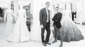  ?? JEN RYNDA/BALTIMORE SUN MEDIA GROUP ?? Anne Arundel County natives David Hart, left, and Christian Siriano are shown in Siriano’s showroom on West 35th Street in New York.