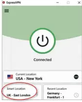  ??  ?? Expressvpn’s Smart Location tool will quickly connect you to the fastest available server