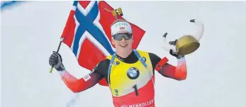  ?? FOTO: DPA ?? Die Nummer 1 des Biathlon-Winters: Johannes Thingnes Bø aus Norwegen.