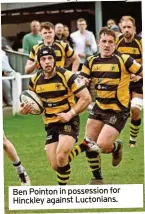  ?? ?? Ben Pointon in possession for Hinckley against Luctonians.
