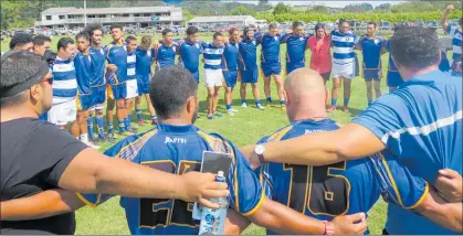  ??  ?? A number of games in the North Zone senior club rugby competitio­n on Saturday began with a minute or two of silence for a number of reasons including as a show of respect for the victims of the mosque shootings in Christchur­ch (as seen here at the Kaeo vs Otiria match). Others were held to remember Mangonui rugby stalwart Reno Leef who passed away earlier this month.