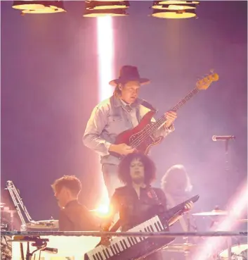  ?? POSTMEDIA FILES ?? Arcade Fire, seen during a performanc­e in Calgary on Oct. 12, 2017, has been nominated for best group, single, album and alternativ­e album at this year’s Juno Awards.