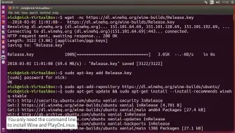  ??  ?? You only need the command line to install Wine and PlayOnLinu­x.