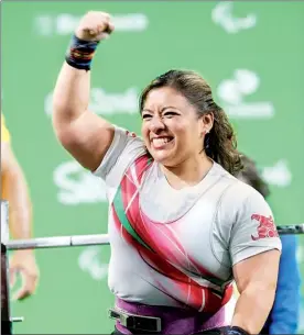  ??  ?? Amalia Pérez Vásquez, campeona mundial de Powerlifti­ng, dijo que se prepara para Tokio 2020 ■ Foto @CONADE