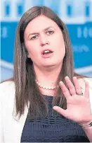  ?? (AP) ?? Filiación. Sarah Sanders es hija de un exgobernad­or de Arkansas.