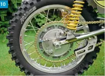  ??  ?? 10: CZ hubs and plates are good and available new so are used here, Excel rims and Mitas tyres are popular too. 10