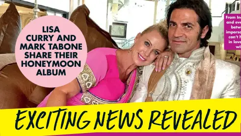  ??  ?? LISA CURRY AND MARK TABONE SHARE THEIR HONEYMOON ALBUM