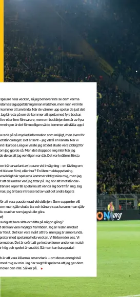  ??  ?? Till höger: Klopp ser på när hans gamla lag Dortmund värmer upp i april 2016.