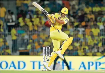  ?? ?? Shivam Dube of Chennai Super Kings plays a shot en route to his half century