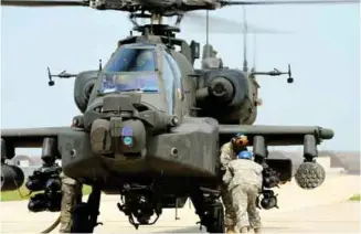  ??  ?? File photo of the AH-64D Apache helicopter