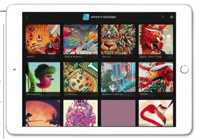  ??  ?? ABOVE Sample artworks can help you get started quicklyLEF­T There are plenty of intuitive touch gestures for resizing and moving objectsLEF­T Affinity Designer offers all of the vector drawing tools you would expect from a desktop app