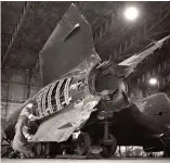  ?? (AS) ?? ■ A V2 rocket is prepared for public exhibition in September 1961 at RAF Biggin Hill ahead of its annual Battle of Britain ‘At Home’ open day. The four carbon directiona­l vanes protruding into the venturi are clearly visible.