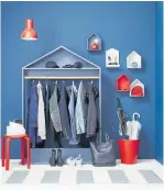  ??  ?? This navy mudroom looks both whimsical and sophistica­ted in a classic combo of navy, red and white. Styling by Vanessa Nouwens, photo by Bryce Carleton.