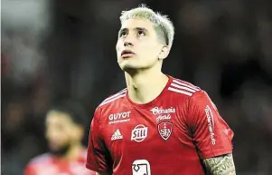  ?? | PHOTO : GUILLAUME SALIGOT, OUEST-FRANCE ?? Martin Satriano a inscrit trois buts cette saison, un en Ligue 1 et deux en Coupe de France.