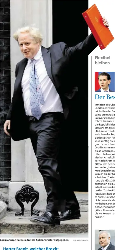  ?? BILD: SN/PICTUREDES­K ?? Boris Johnson hat sein Amt als Außenminis­ter aufgegeben.