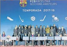  ?? FOTO: FC BARCELONA ?? Presentaci­ón de las secciones no profesiona­les de la pasada temporada