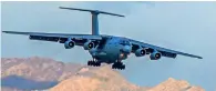  ?? PTI ?? IAF’s C-17 aircraft flies above Leh in Ladakh on Friday. —