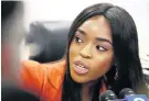  ?? Picture: SEBABATSO MOSAMO ?? PURPOSE IN PAIN: Alleged victim of pastor Timothy Omotoso‚ Cheryl Zondi, has launched a foundation to help others