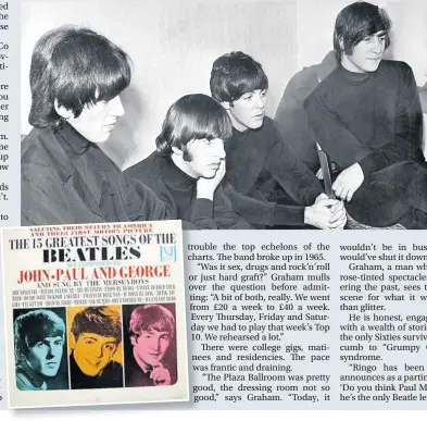  ??  ?? &gt;The Beatles watching themselves on TV before a concert at the Birmingham Odeon, on December 9, 1965 &gt;Below: The Brumbeats ‘Merseyboys’ covers album of Beatles hits
