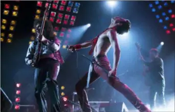  ?? ALEX BAILEY — TWENTIETH CENTURY FOX VIA AP ?? This image released by Twentieth Century Fox shows Gwilym Lee, from left, Rami Malek and Joe Mazzello in a scene from “Bohemian Rhapsody.”