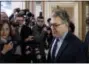  ?? ANDREW HARNIK — THE ASSOCIATED PRESS ?? Sen. Al Franken, D-Minn., arrives on Capitol Hill in Washington on Thursday morning.