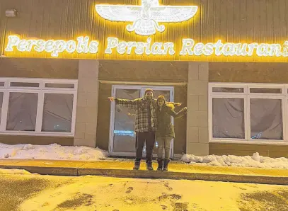  ?? ?? Mohammad Ghazazani and Negin Mirzabeigi want to bring the flavours of Iran to St. John's with their new Persian restaurant, Persepolis, which will open soon on Torbay Road. AMANDA BULMAN • SPECIAL TO SALTWIRE NETWORK