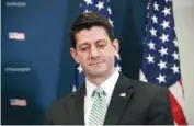  ?? ASSOCIATED PRESS FILE PHOTO ?? House Speaker Paul Ryan of Wisconsin pauses during a news conference on Capitol Hill in Washington to talk about the failed health care bill last month.