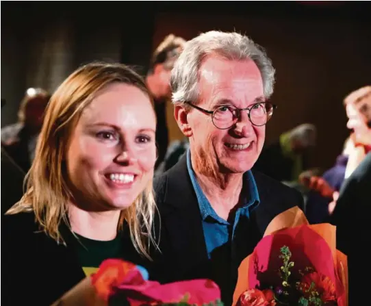  ?? FOTO: ALEKSANDER PEERSEN FRETHEIM ?? TIL TOPPS: Ida Marie Haugen Gilbert og Sigbjørn Nedland vant begge Sørlandets litteratur­pris.