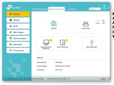  ??  ?? Kommandoze­ntrale: Auch der TP-Link AX50 stellt seinen Funktionsu­mfang übersichtl­ich zur Verfügung.
Keine Spitzenwer­te: Datenraten und Reichweite­n (hier im 5-GHzBand) des AX50 liegen im Mittelfeld.