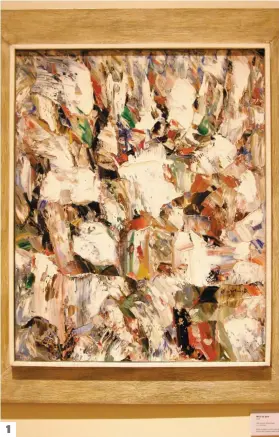  ??  ?? 1. L’huile Miroir de givre, peinte en 1954, où le blanc s’impose de plus en plus.